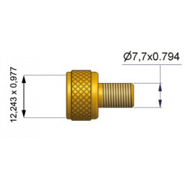 ADAPTATEUR Ø12.5 mm / Ø7.7 mm à VISSER SUR VALVE DE GENIE CIVIL/ OTR - POUR GONFLAGE AVEC EMBOUT VL