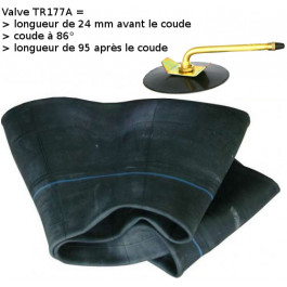 Chambre à air - 7.00-20 · 7.50-20 · 260/70-20 · 280/70-20 - Valve simple coude TR177A