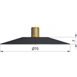 Embase de valve à vulcaniser à froid - Ø70 mm - avec embout filté pour valves universelles à visser