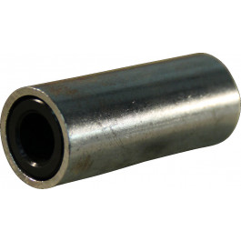 Entretoise de réduction en ACIER + douille intérieure polymide de Ø13x60 mm - en tube calibé de Ø25 mm extérieur - pour axe de Ø13 mm