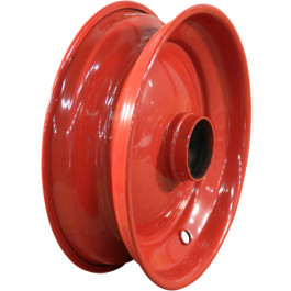 JANTE ACIER ROUGE - 2.50x8 TL - ET-8 - avec moyeu 80mm à cage pour roulements à billes Ø47mm (FOURNIE SANS ROULEMENTS) + 8mm pour emplacement capuchon