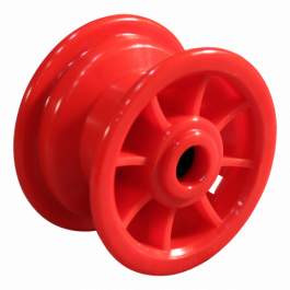 JANTE PLASTIQUE ROUGE - 2.10x4 - MOYEU ROULEMENT à ROULEAUX Ø20x75 - ET0