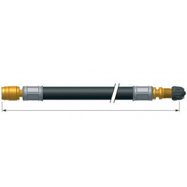 RALLONGE DE VALVE - SOUPLE DROITE DE 210 MM EN TRESSE MÉTALLIQUE - POUR POIDS-LOURDS