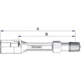 Rallonge de valve - rigide droite - en plastique - longueur totale de 71 mm (42214-68) - avec jupe longue
