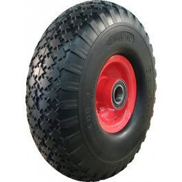 ROUE COMPLÈTE INCREVABLE MANUTENTION - 4.00-4 / JANTE ACIER ROUGE MOYEU RB Ø25x75 6005 2RS