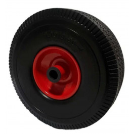 ROUE COMPLÈTE INCREVABLE 4.10/3.50-4 - PROFIL PLAT - / JTE ACIER ROUGE MOYEU RR Ø20x75 ET0