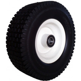 ROUE COMPLÈTE INCREVABLE GAZON - 13x5.00-6 / JANTE ACIER BLANCHE MOYEU CENTRÉ RB 6205 2RS Ø25x80