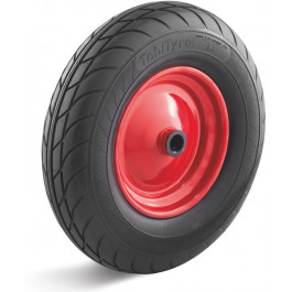 Roue complète INCREVABLE - TobiTyre 4.00-8 - Bandage Polyuréthane Noir / Jante acier moyeu roulement à rouleaux Ø25x75 - Capacité de charge 250 kgs