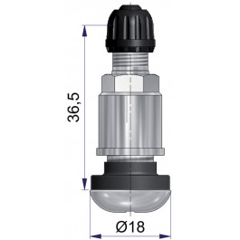 Valve TR-416S métallique de 36.5 mm avec joint d'étanchéité et écrou de serrage - pour trou de jante de 11,5 mm