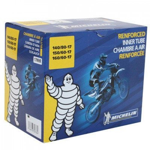 CHAMBRE A AIR MICHELIN RENFORCEE 17MHR · 5.00-17 · 140/80-17 · 150/60-17 ·  160/60-17 - VALVE DROITE TR4