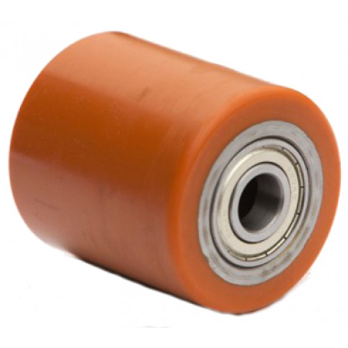 Lot De 4 Roues De Transpalette En Polyuréthane - 80x70 Mm, Axe 20 Mm, Charge Max 600 Kg, Roulements à Billes