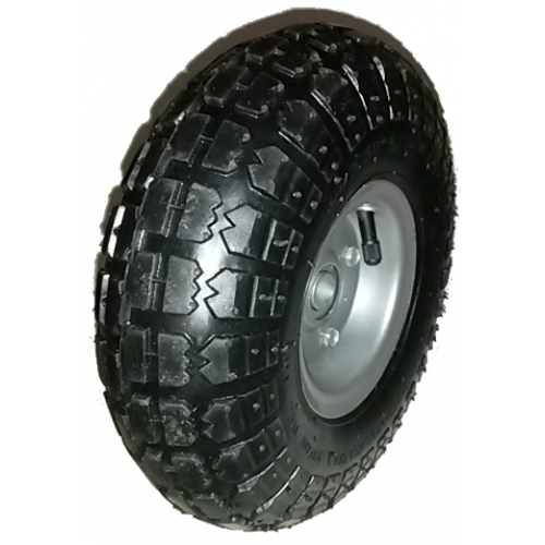 Roue complète GONFLABLE de manutention 4.10/3.504 TT 4PR Jante acier grise en 2 parties
