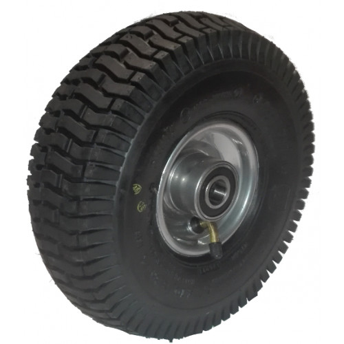 Lot De 2 Roues Gonflables Pour Chariot - Dimensions 4.10/3.50-4 - Alésage 20 Mm - Charge Max 120 Kg - Caoutchouc Cramponné - Usage Intérieur/extérieur
