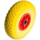 Roue complète INCREVABLE manutention / espaces verts JAUNE- 3.00-4 (260x85) / Jante plastique moyeu roulement à rouleaux de Ø20x75 Roue complète INCREVABLE manutention / espaces verts JAUNE- 3.00-4 (260x85) / Jante plastique moyeu roulement à rouleaux de Ø20x75