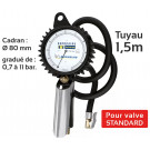 MANOGONFLEUR EURODAINU VL / VU / MOTO AVEC TUYAU DE 1.50M ET RACCORD STANDARD. - GRADUATION DE 0,7 à 11 BARS