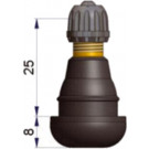 Valve droite de 25 mm  - TR412 - pour trou de jante de 11,5 mm