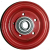 Jante Vlukon acier rouge - en 2 parties boulonnées - 2.10x4 - TT - ET0 - Moyeu à roulements à billes (6005 2RS) de Ø25x75 mm