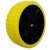 Roue complète INCREVABLE - Starco Flex Lite ST-18 - équivalent à du 3.00-4 (260x85) - Bandage jaune Polyuréthane 26-8.5E  / Jante polypropylène noire - Moyeu tube lisse de Ø35x45