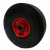 ROUE COMPLÈTE INCREVABLE 4.10/3.50-4 - PROFIL PLAT - / JTE ACIER ROUGE MOYEU RR Ø20x75 ET0