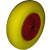 Roue complète INCREVABLE - Starco Flex PRO ST-11 - Bandage polyuréthane jaune 39-8A (4.00-8)  / Jante acier rouge à moyeu tube lisse de Ø35x71