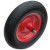 ROUE COMPLÈTE INCREVABLE POUR BROUETTE - 4.00-8 / JANTE ACIER ROUGE MOYEU BAGUE NYLON Ø12x150 + AXE M12x200