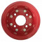 ROUE COMPLÈTE GONFLABLE INDUSTRIELLE - 8.00-8 TT 10PR / JANTE ACIER ROUGE EN 2P. BOULONNÉES ENTRAXE 4 TROUS Ø85x130 mm  ET-2.5 / PNEU BKT POWER TRAX HD / VALVE COUDÉE JS2