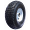 Roue complète GONFLABLE profil gazon - 16x6.50-8 (405x125) TT 4PR - Moyeu roulements à billes (6205 2RS) Ø25x80 - CA valve droite TR13