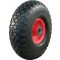 ROUE COMPLÈTE INCREVABLE MANUTENTION - 4.00-4 / JANTE ACIER ROUGE MOYEU RB Ø25x75 6005 2RS