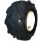 ROUE COMPLÈTE SEMI-AGRAIRE [coté gauche] - 18x9.50-8 TL 4PR / JANTE ORANGE 4T. Ø13.0 ENTRAXE Ø70x100 DÉPORT ET-24 / PN KENDA K357